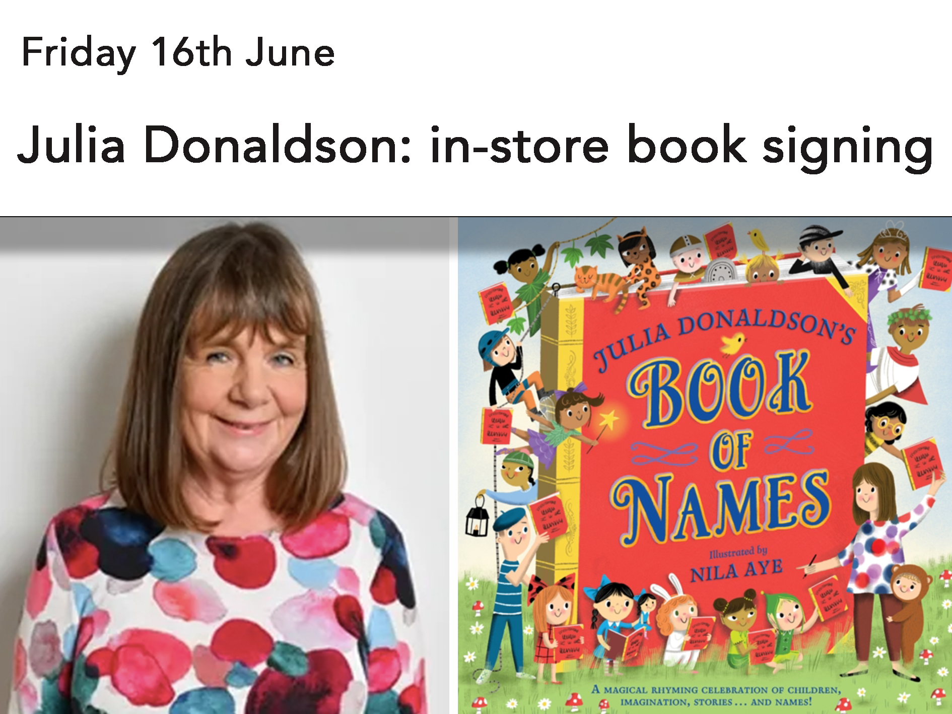 Julia Donaldson: in-store book signing – Storysmith